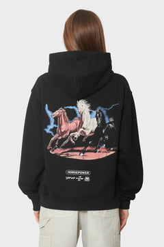 Bluza OVERSIZED HOODIE - HORSEPOWER czarna