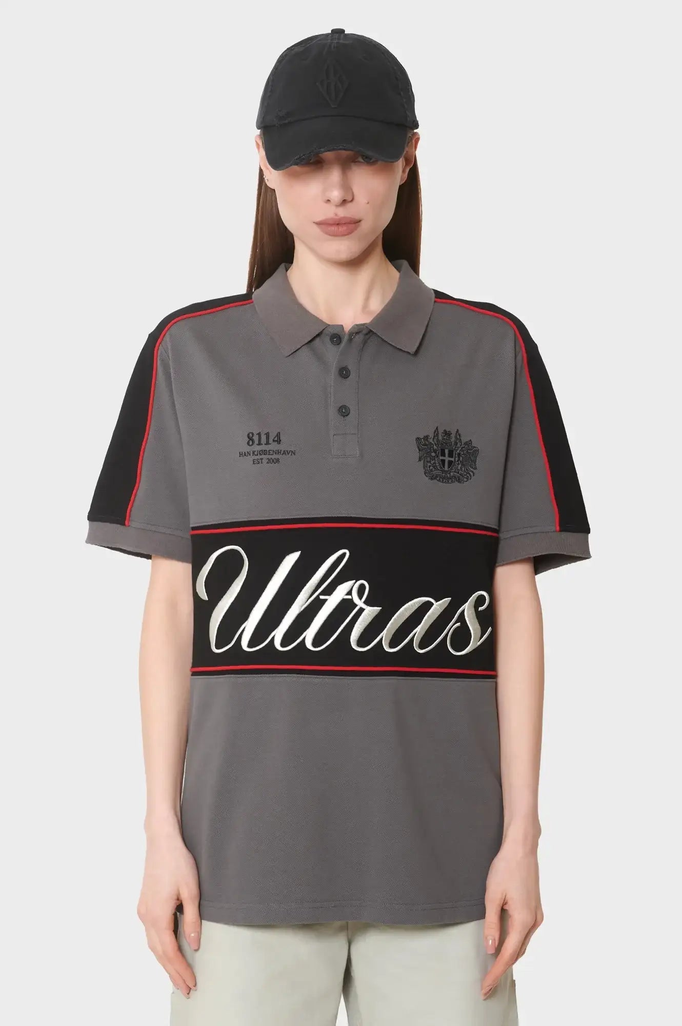 damskie#@Koszulka LOGO POLO TEE szara
