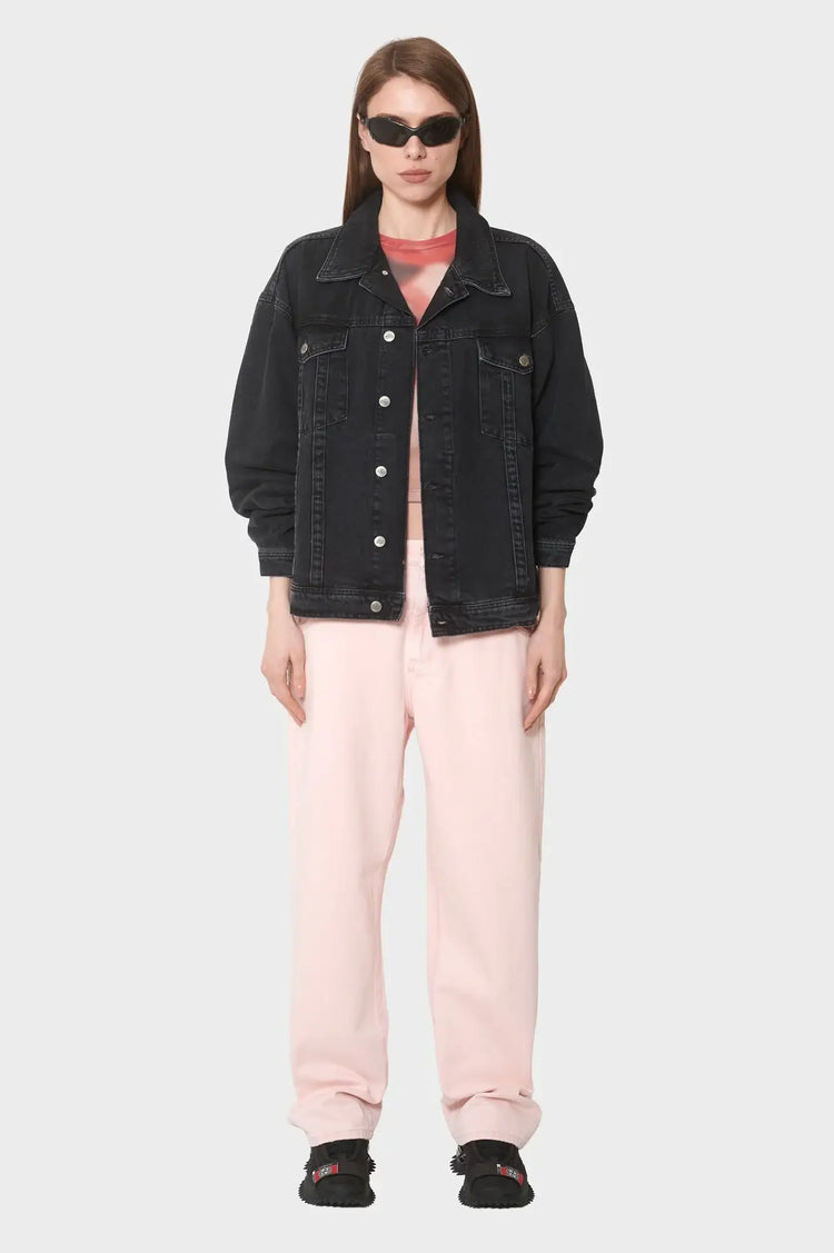 damskie#@Kurtka OVERSIZED DENIM JACKET czarna
