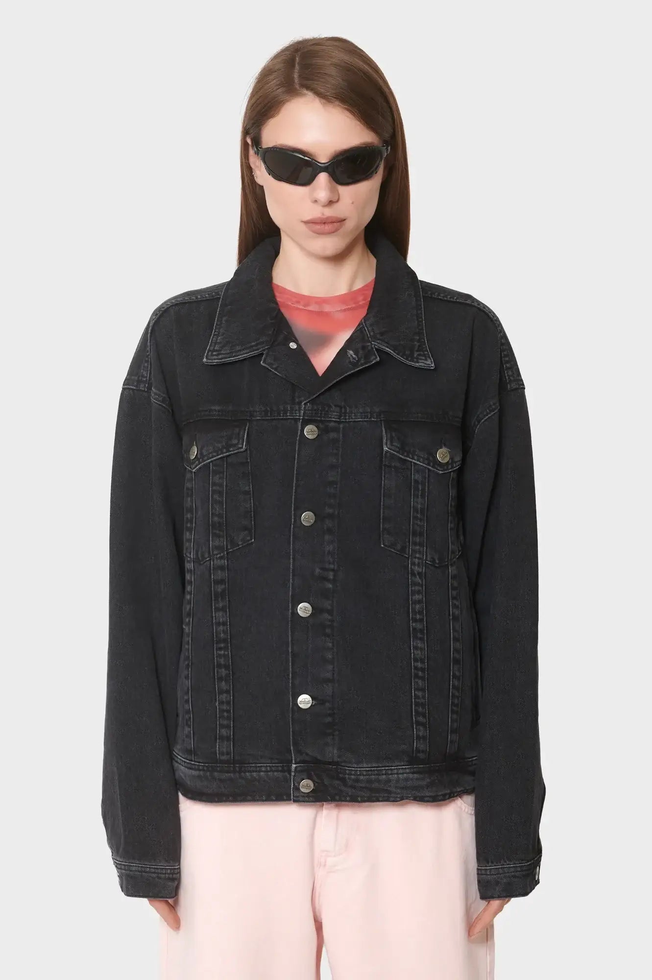 damskie#@Kurtka OVERSIZED DENIM JACKET czarna