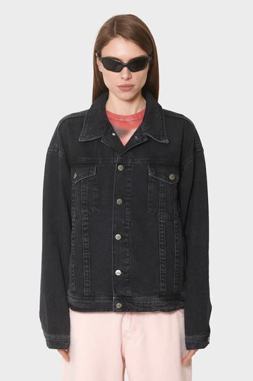 damskie#@Kurtka OVERSIZED DENIM JACKET czarna
