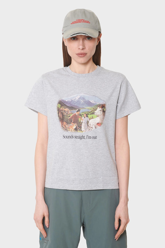 damskie#@Koszulka Sounds Straight, I'm Out szara