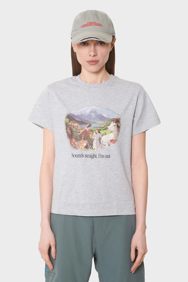 damskie#@Koszulka Sounds Straight, I'm Out szara