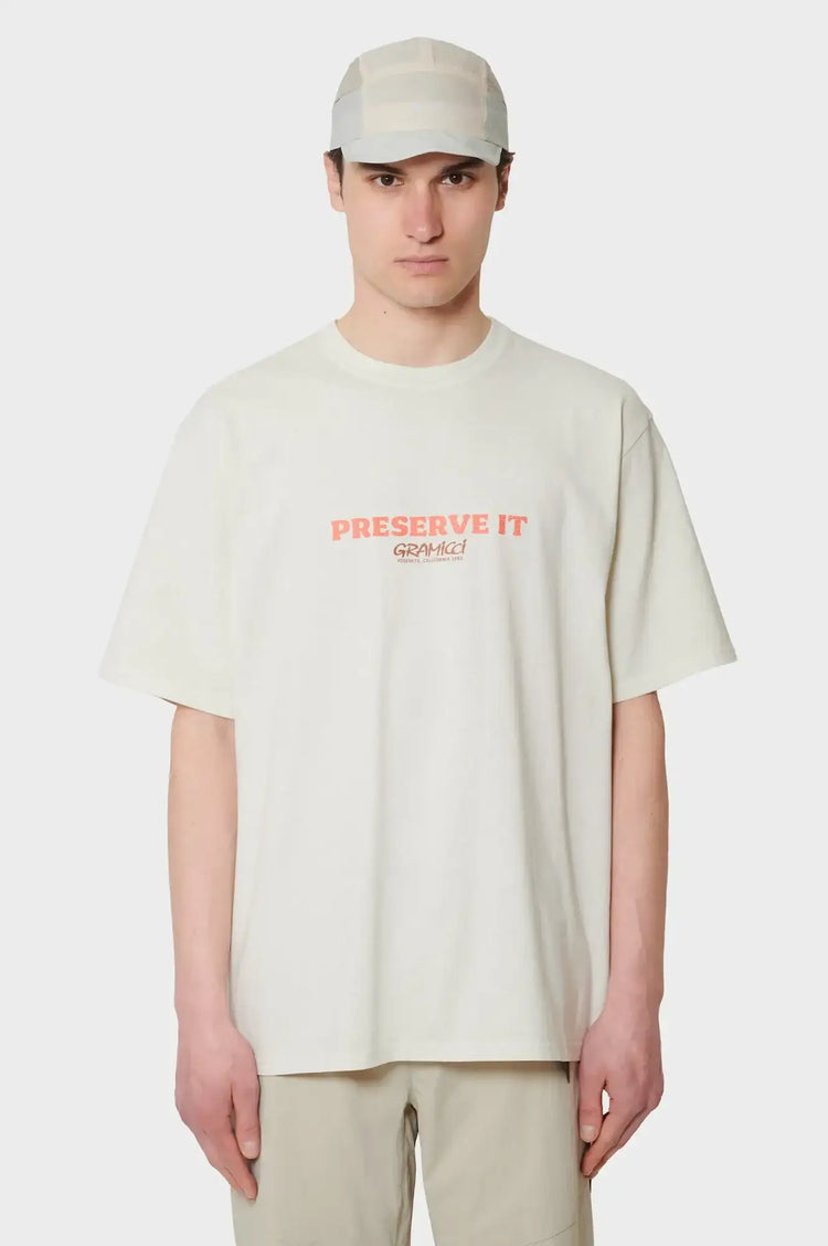 T-shirt FOOTPRINTS PIGMENT DYED cream