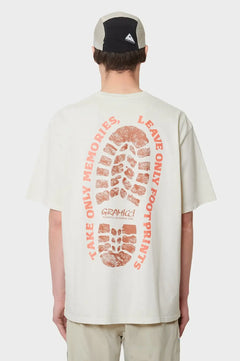 Koszulka FOOTPRINTS TEE PIGMENT DYED kremowa