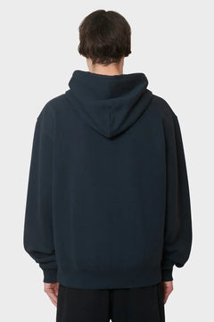 Bluza ONE POINT ZIP HOODED SWEATSHIRT wyprasowano-czarna