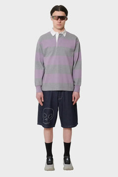 Bluza LANGDON RUGBY SHIRT szara-różowa