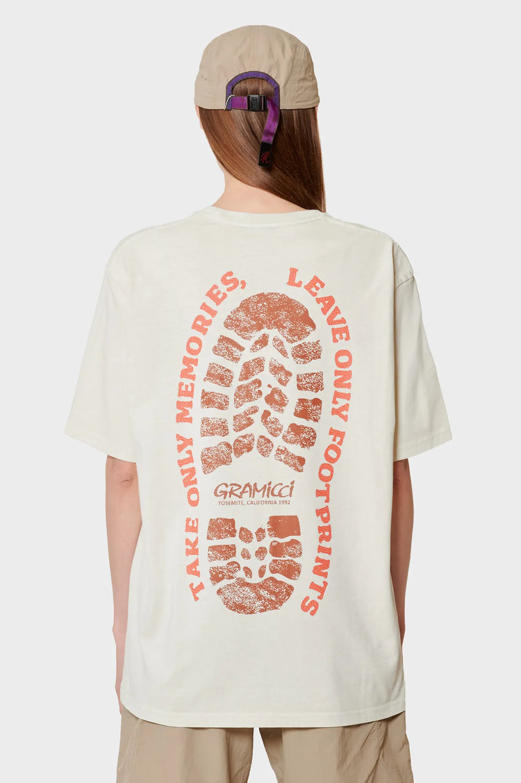 damskie#@Koszulka FOOTPRINTS TEE PIGMENT DYED kremowa