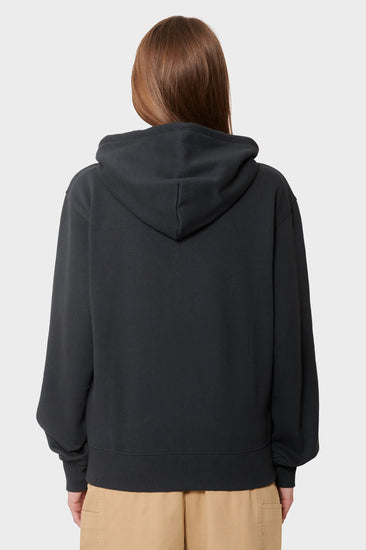 damskie#@Bluza ONE POINT ZIP HOODED SWEATSHIRT wyprasowano-czarna