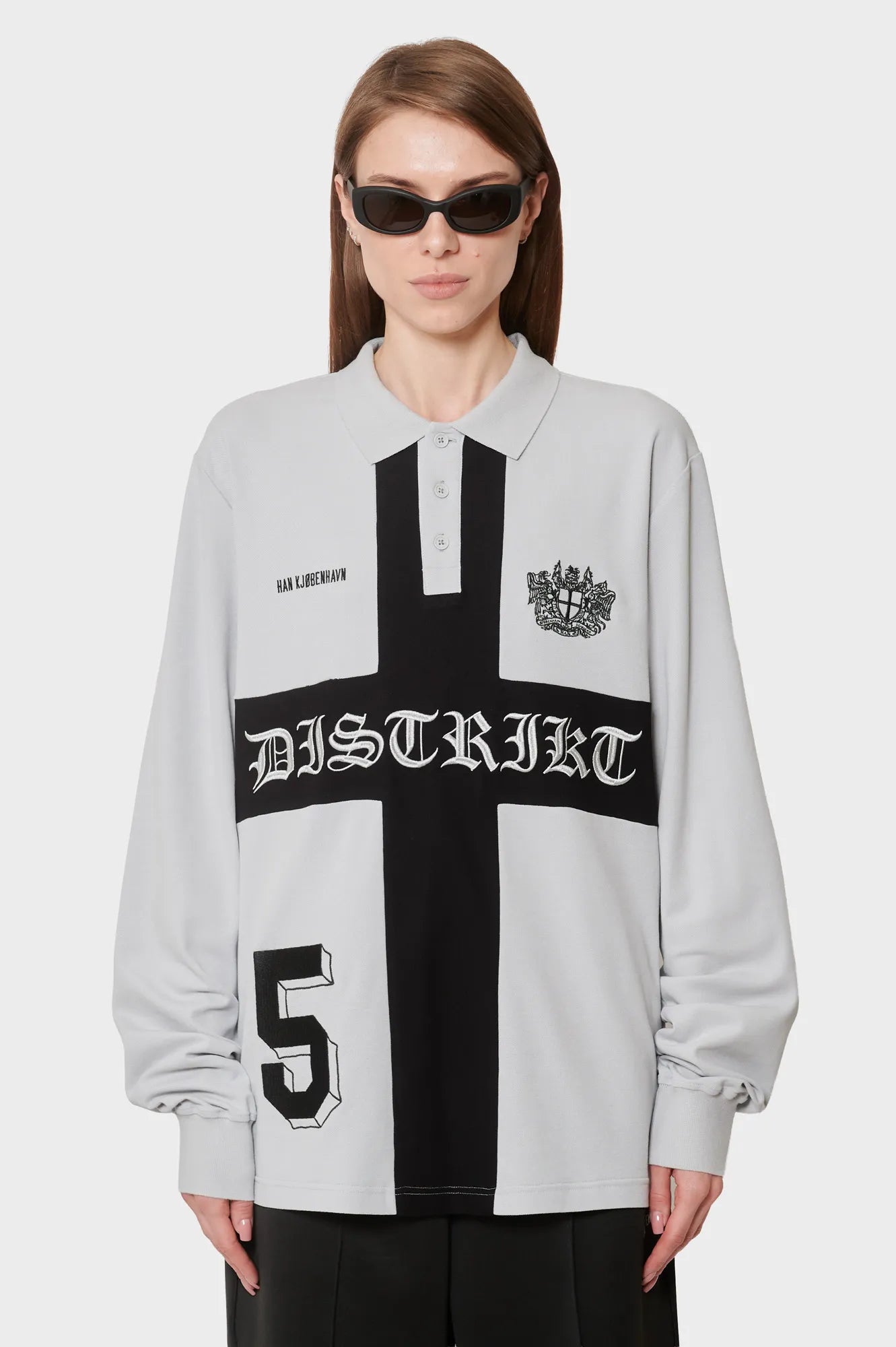 damskie#@Longsleeve DISTRIKT POLO LS szare