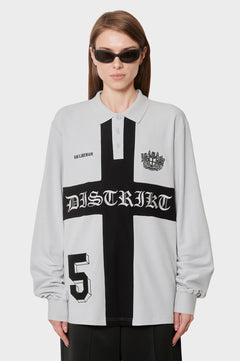 Longsleeve DISTRIKT POLO LS szare