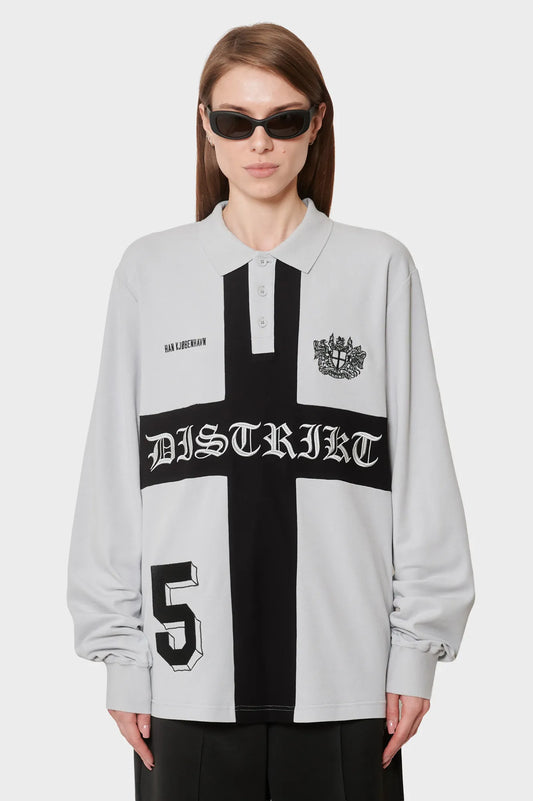 damskie#@Longsleeve DISTRIKT POLO LS szare