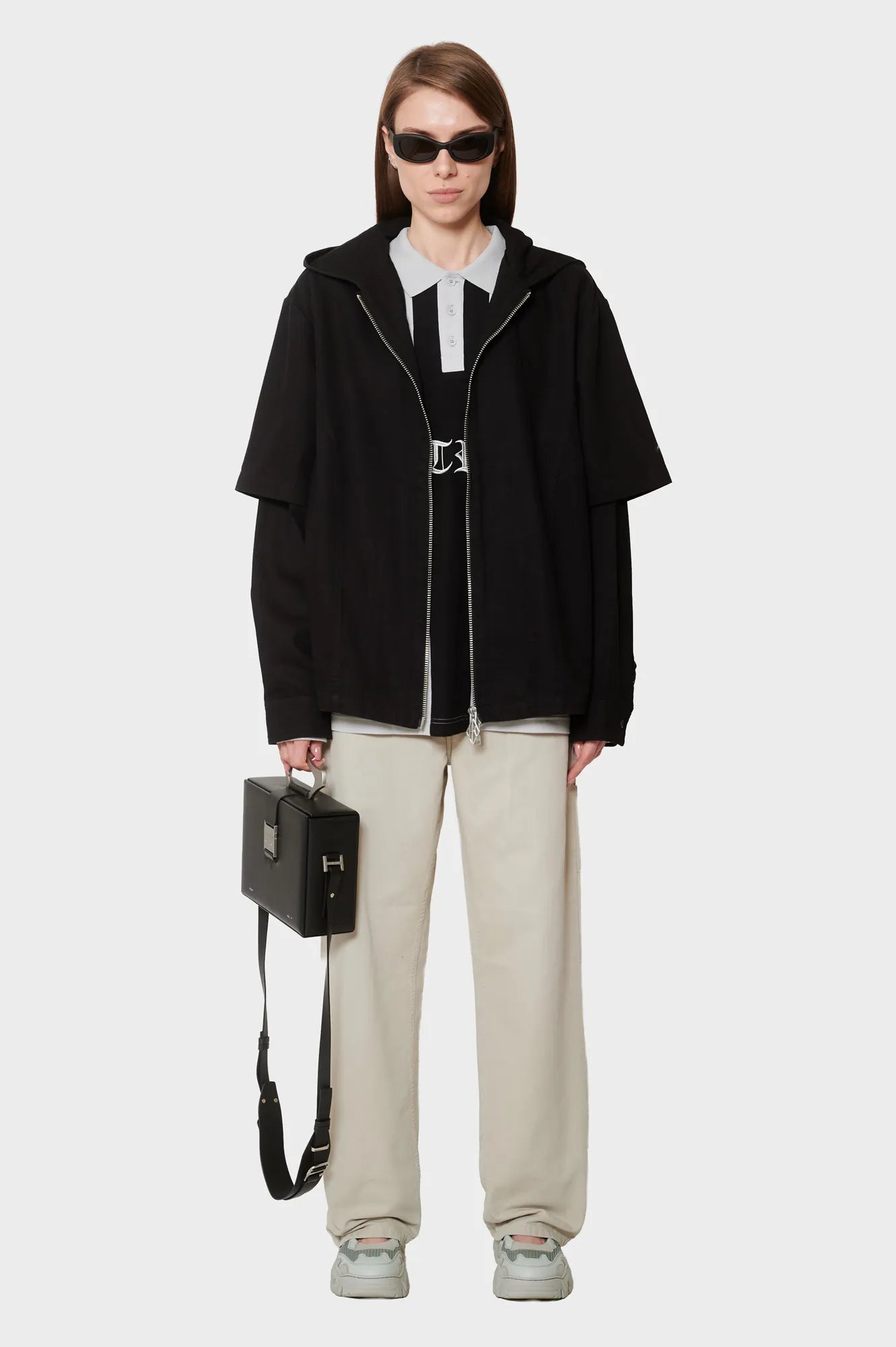 damskie#@Bluza HOODED SHIRT czarna