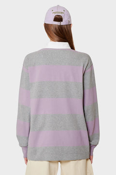 Bluza LANGDON RUGBY SHIRT szara-różowa