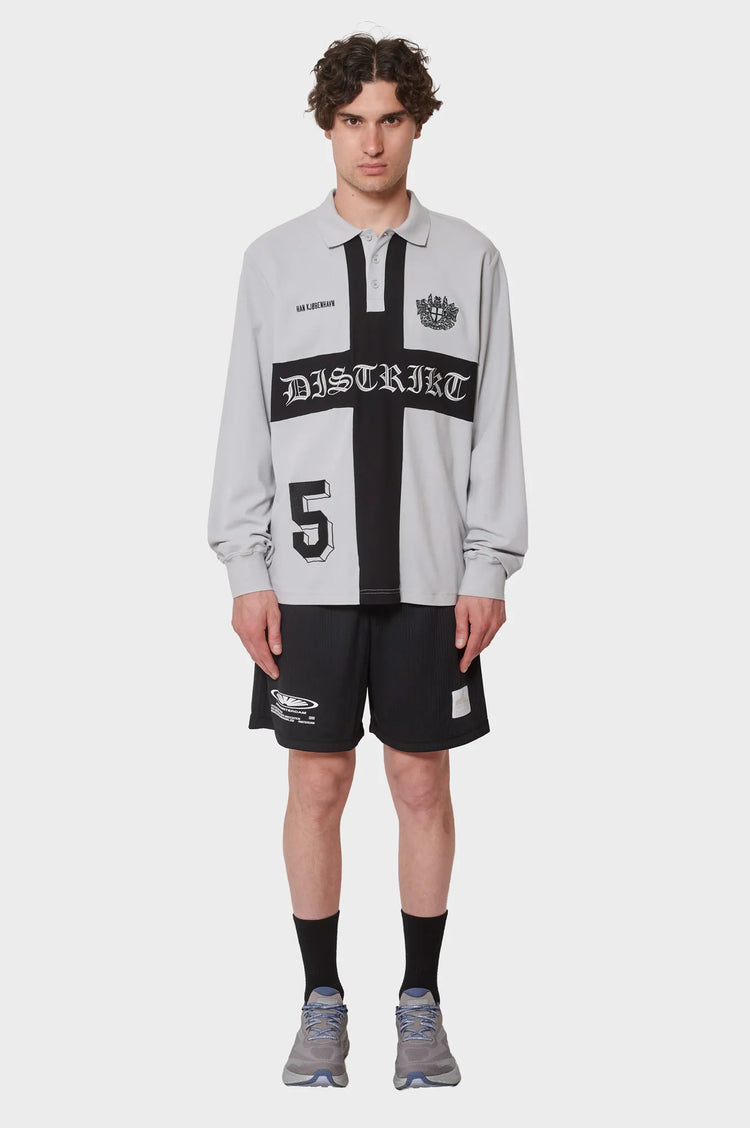 meskie#@Longsleeve DISTRIKT POLO LS szare