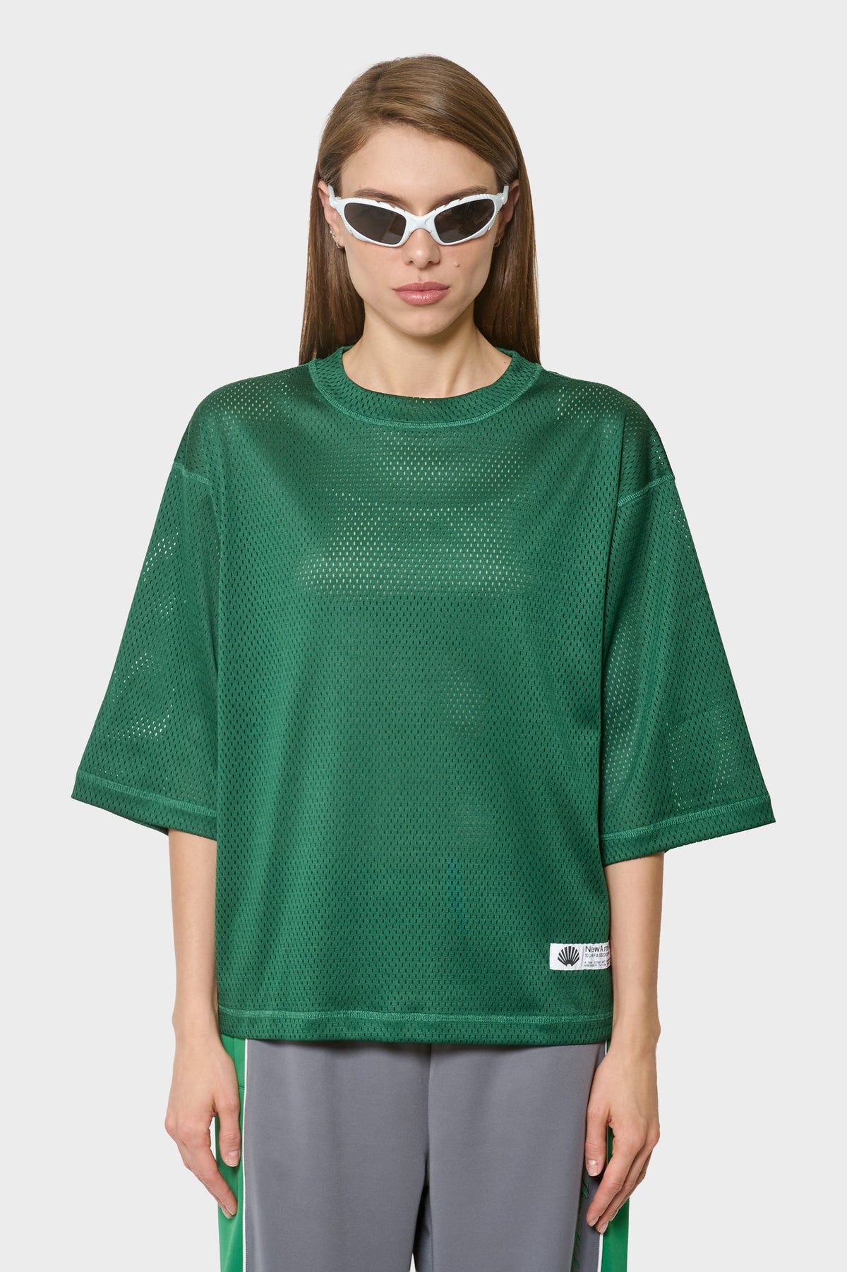 damskie#@Koszulka MESH JERSEY zielona