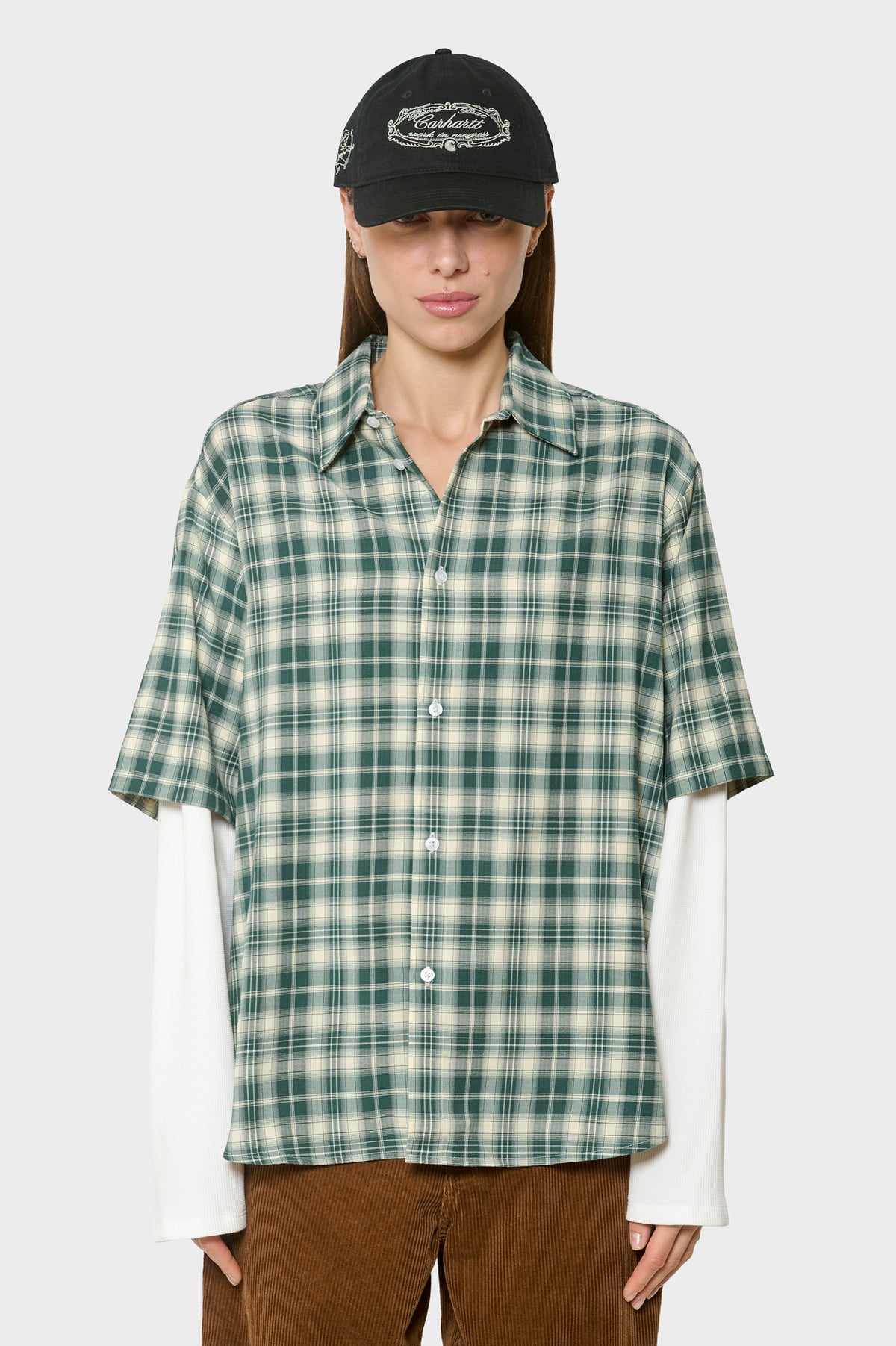 damskie#@Koszula DOUBLE LAYER SHIRT zielona