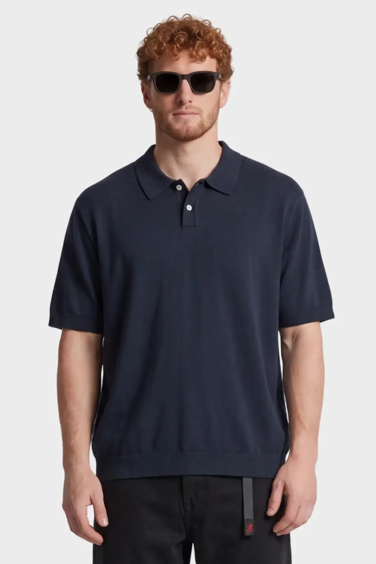 Polo SEA COTTON LINEN SS POLO granatowa