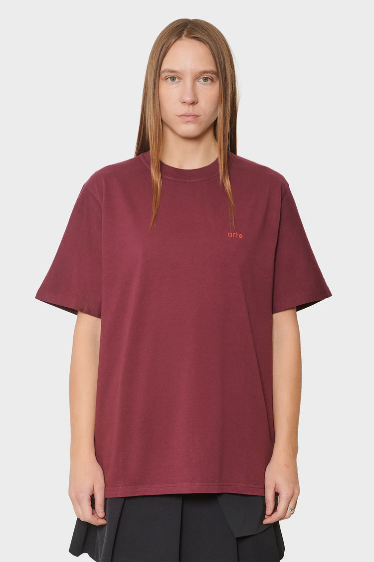damskie#@Koszulka ARTE FOR ALL bordowa