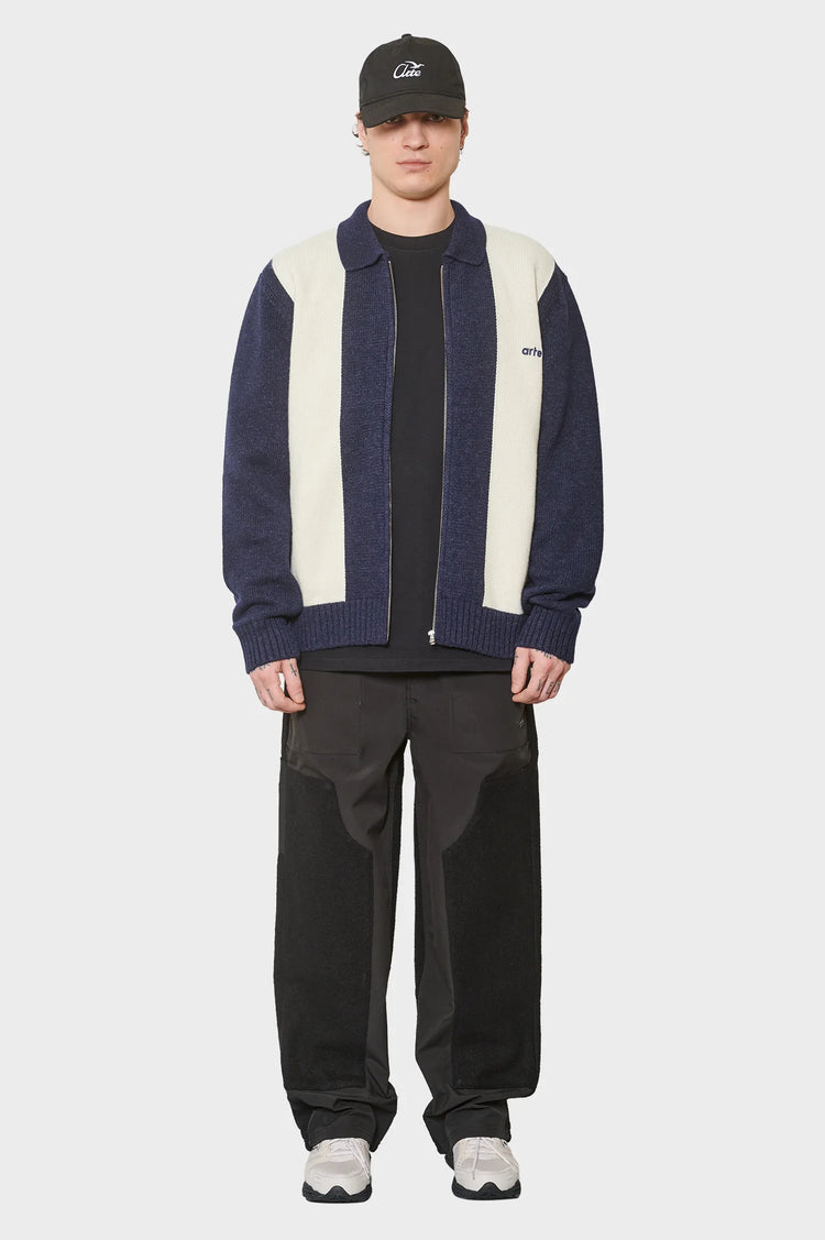 Sweter CARDIGAN niebiesko/biały