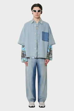 Koszula LYOCELL SHORT SLEEVES niebieska