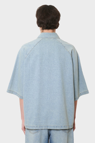 meskie#@Koszula LYOCELL SHORT SLEEVES niebieska