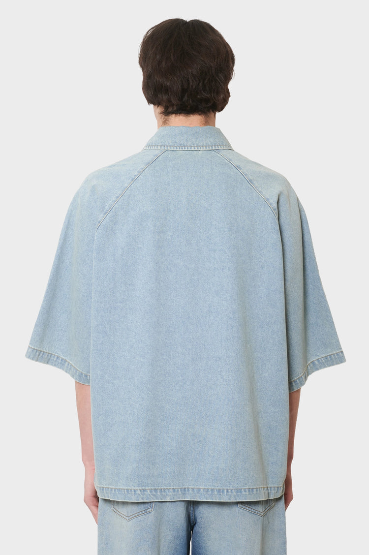 meskie#@Koszula LYOCELL SHORT SLEEVES niebieska