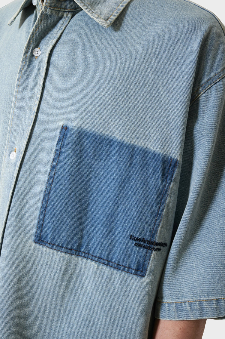 Koszula LYOCELL SHORT SLEEVES niebieska