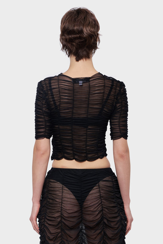 Top MESH DRAPE czarny
