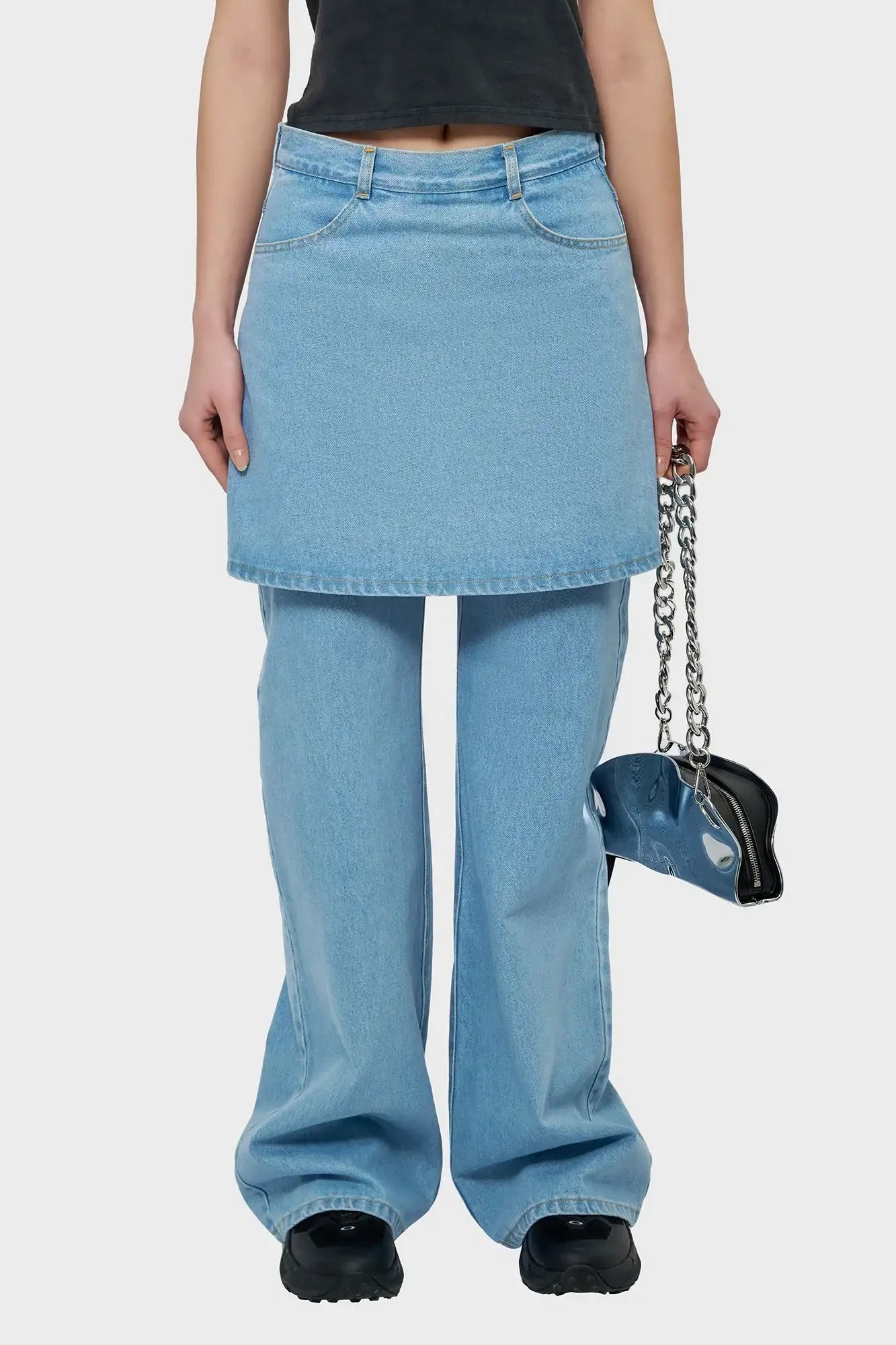 SKIRT DETAIL trousers light blue
