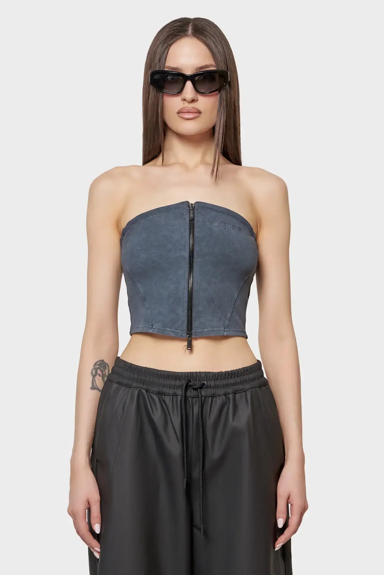 Top JERSEY TUBE TOP gray