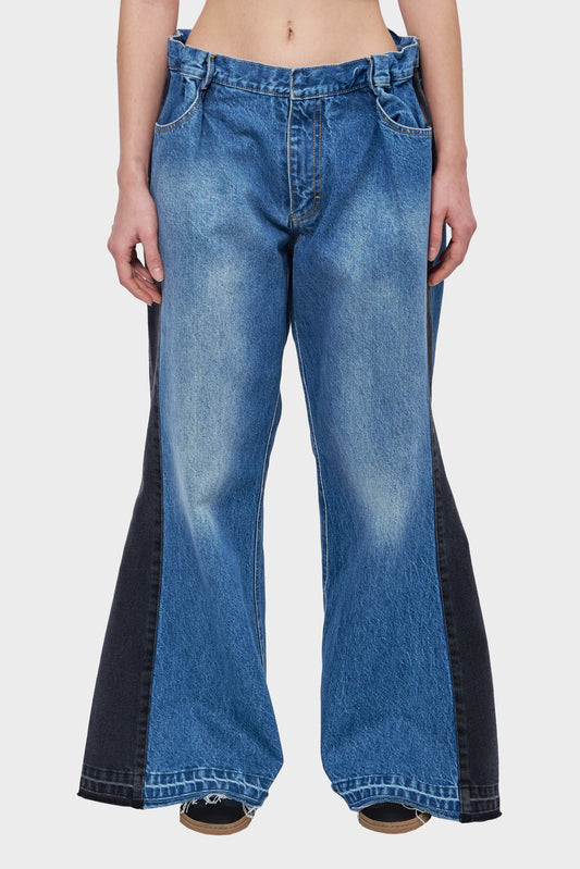 Spodnie BAGGY JEANS niebieskie/czarne