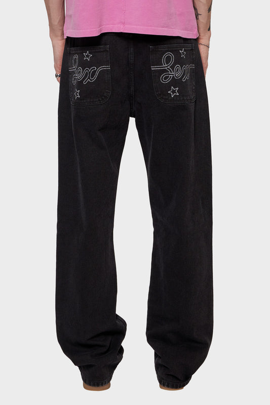 meskie#@Spodnie SEX DENIM czarne