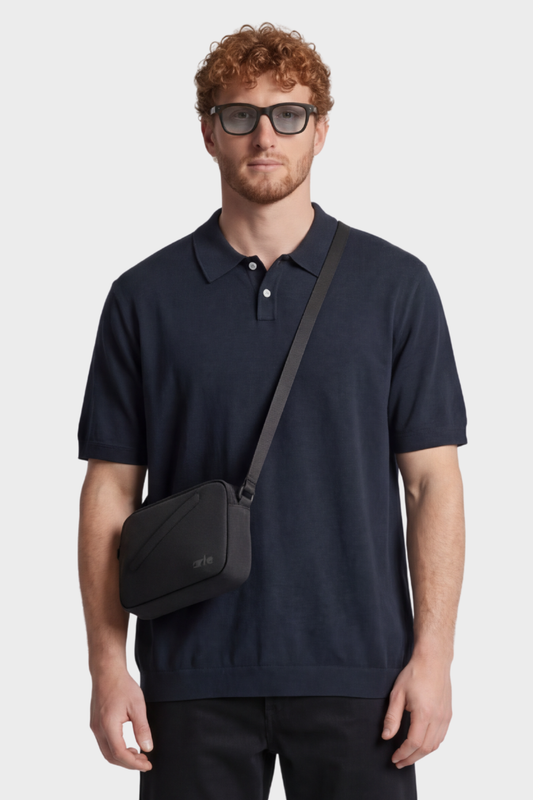 Polo SEA COTTON LINEN SS POLO granatowa