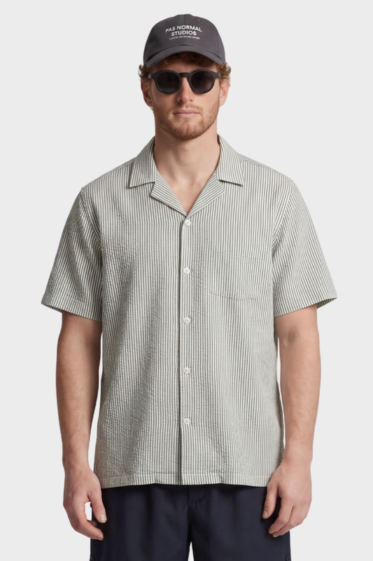 Koszula PEER SEERSUCKER niebiesko-szara