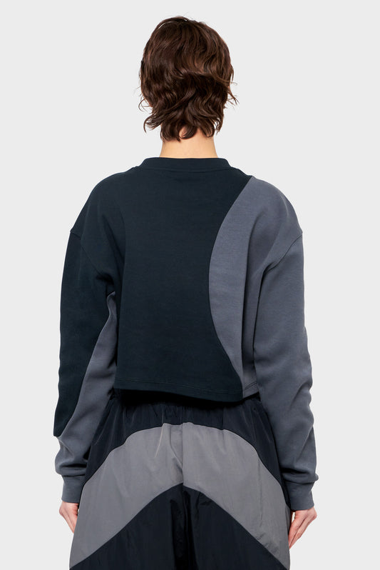 W PURSUIT CRUISE CROP sweatshirt black and gray