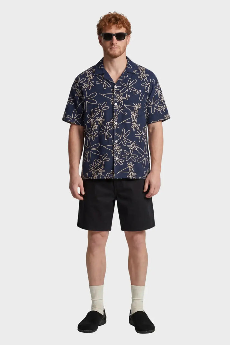 T-shirt PEER EMBROIDERY REGULAR navy blue