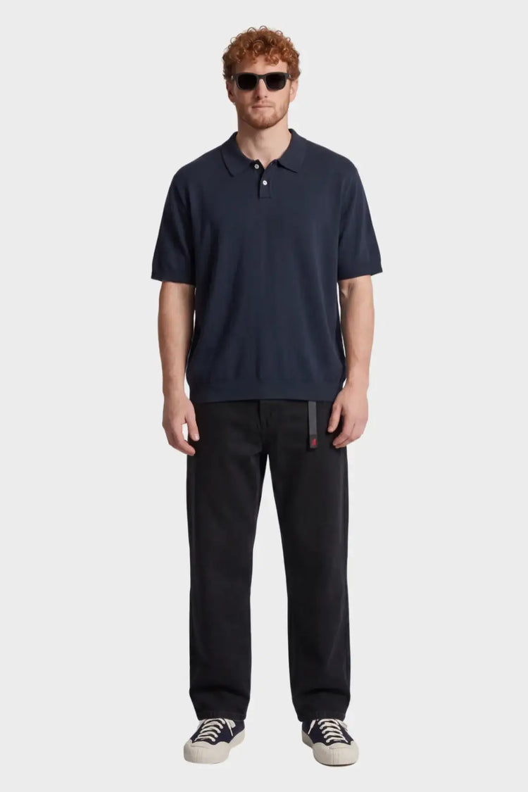Polo SEA COTTON LINEN SS POLO granatowa