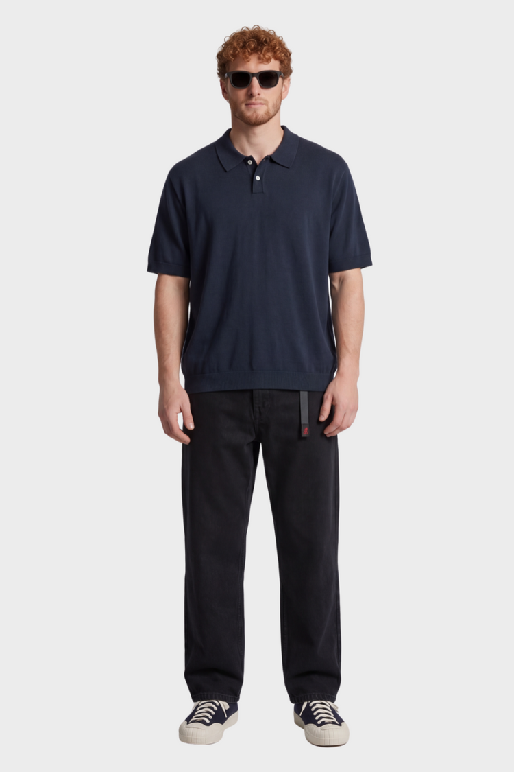 Polo SEA COTTON LINEN SS POLO granatowa