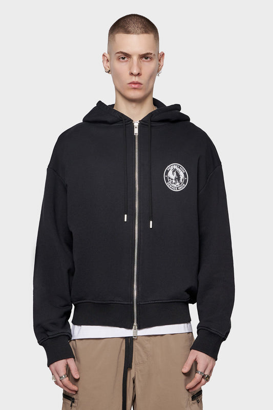 meskie#@Bluza OFFICER PRINTED HOODIE czarna