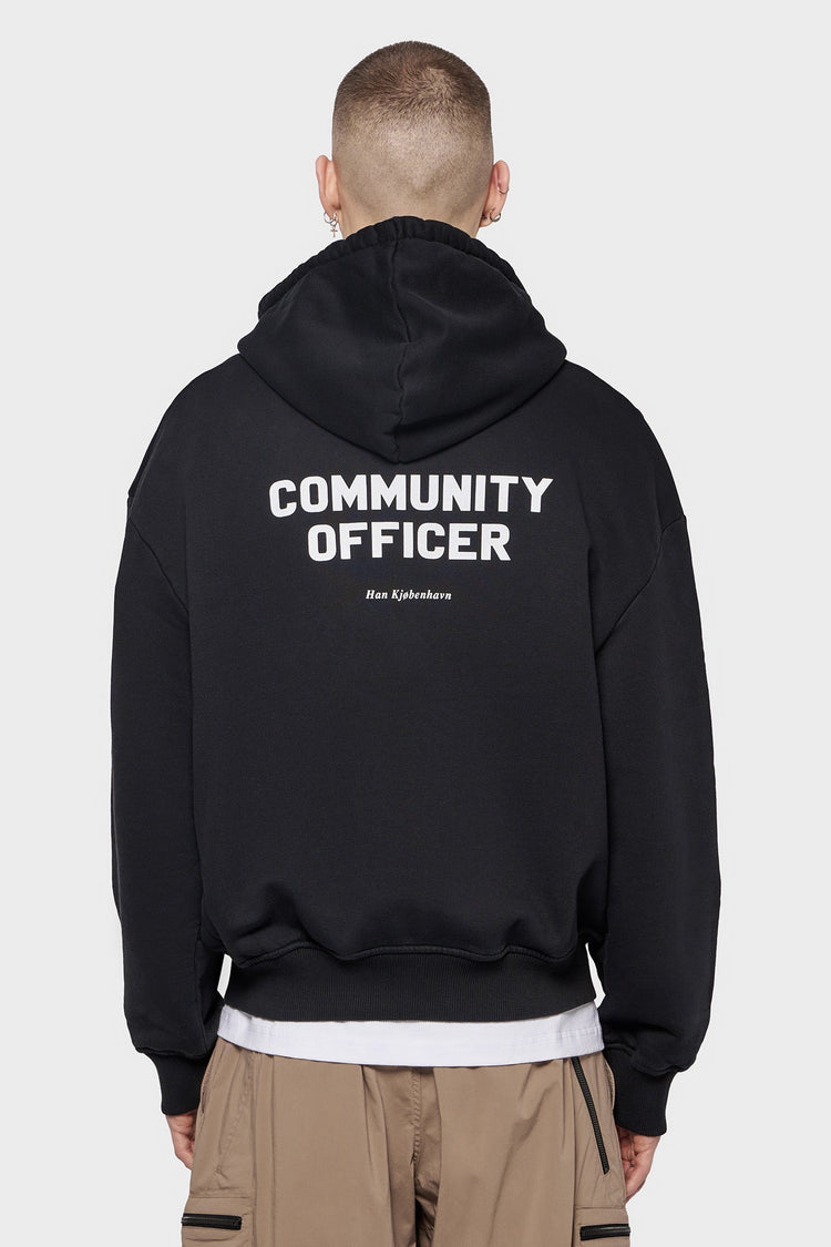 meskie#@Bluza OFFICER PRINTED HOODIE czarna