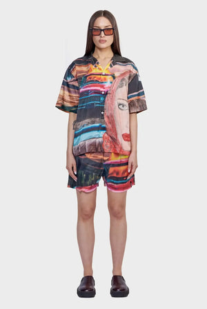 damskie#@Koszula SHORTSLEEVE multikolorowa