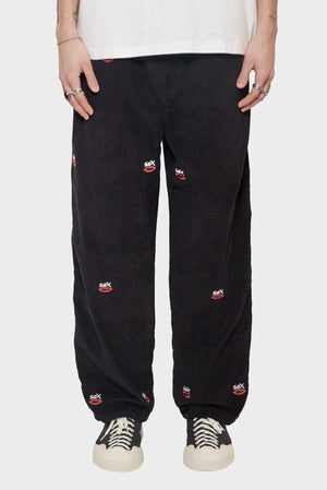 meskie#@Spodnie SEX LOGO EMBROIDERED czarne