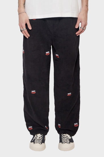 meskie#@Spodnie SEX LOGO EMBROIDERED czarne