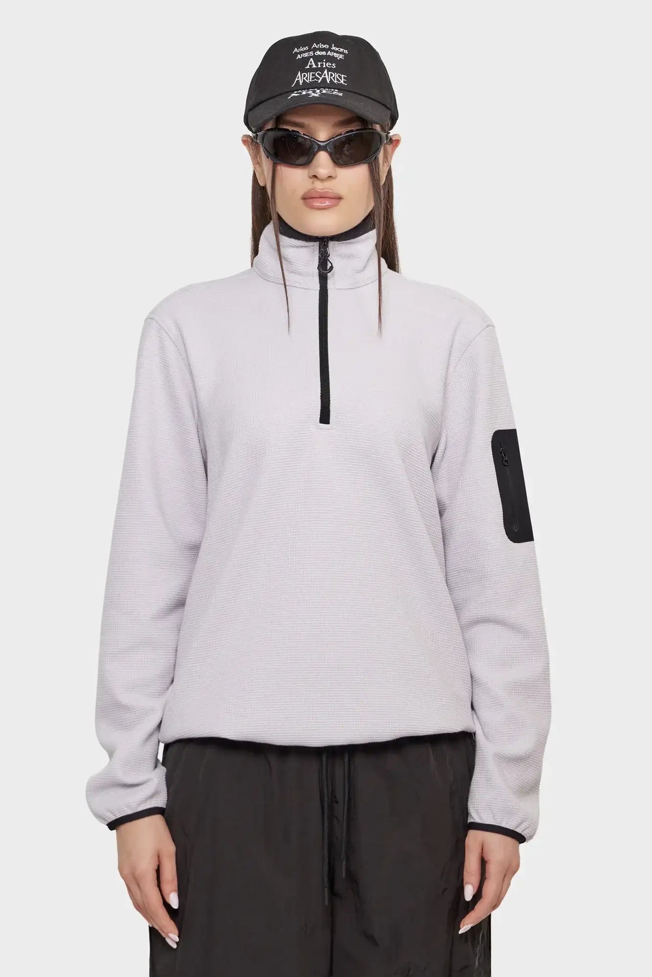 TOBA QUARTER ZIP sweatshirt gray