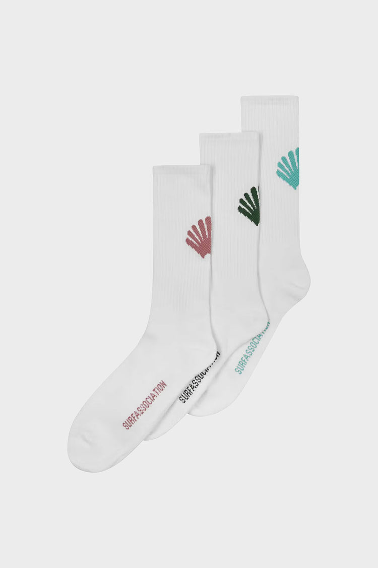 LOGO SOCKS 3 PACKS white socks