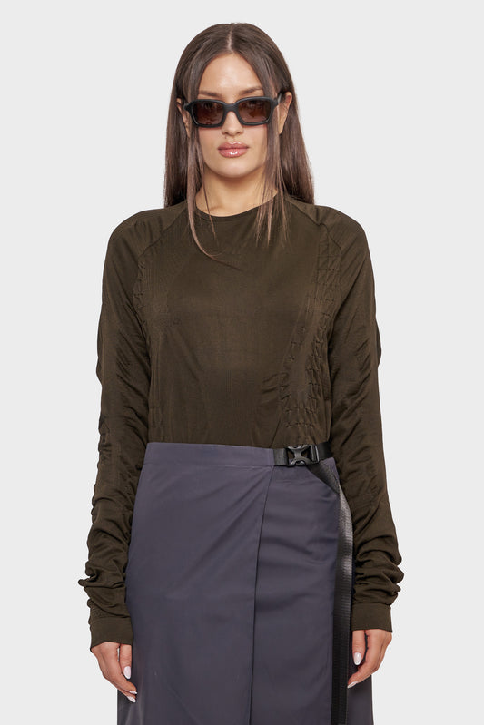 damskie#@Bluza 3D KNIT brązowa