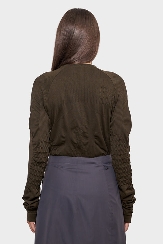 damskie#@Bluza 3D KNIT brązowa