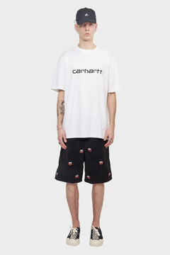 Szorty SEX LOGO AOP EMBROIDERED czarne