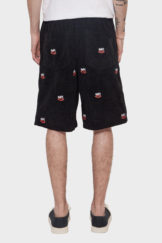 meskie#@Szorty SEX LOGO AOP EMBROIDERED czarne
